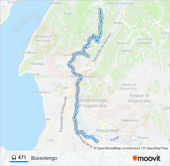 471 Bus Line Map