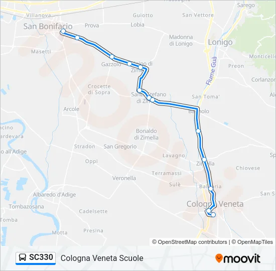 SC330 Bus Line Map