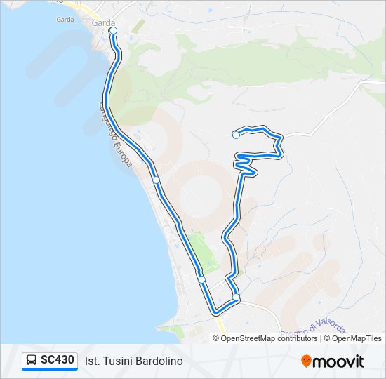 Percorso linea bus SC430