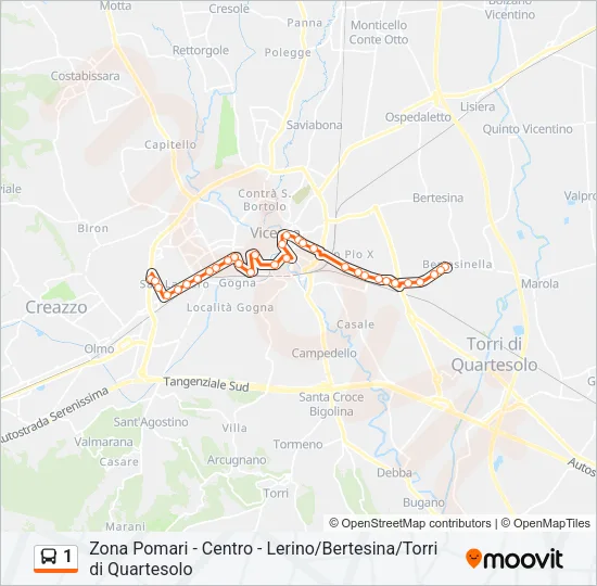 1 Bus Line Map