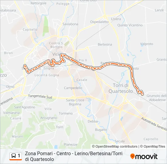 1 Bus Line Map