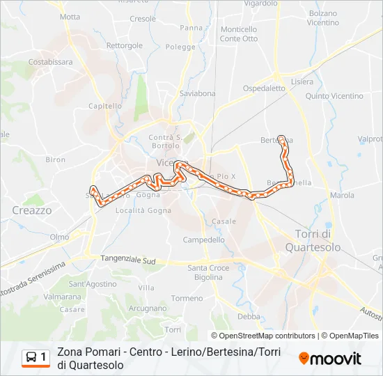 1 Bus Line Map