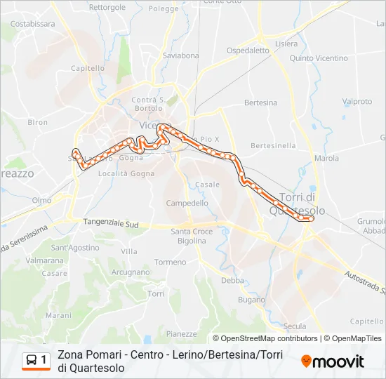 1 Bus Line Map