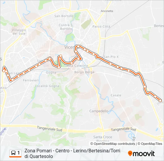 1 Bus Line Map