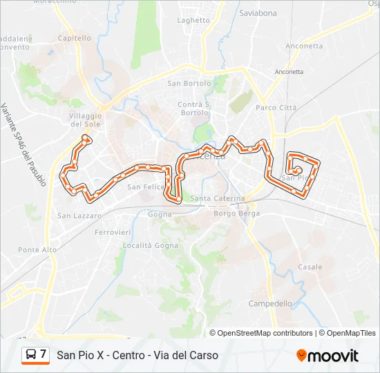 7 Bus Line Map