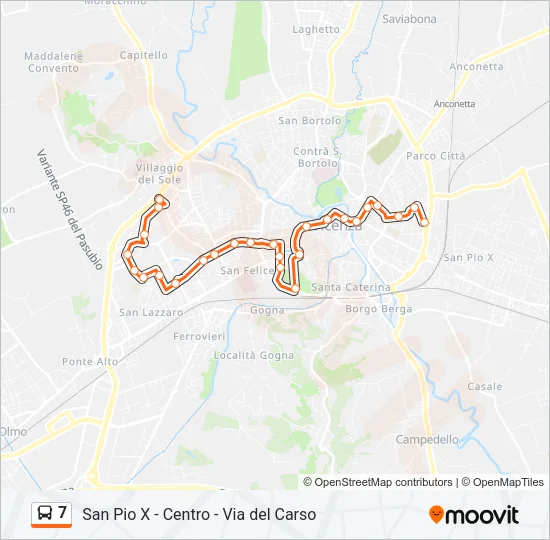 7 Bus Line Map