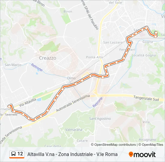 12 Bus Line Map