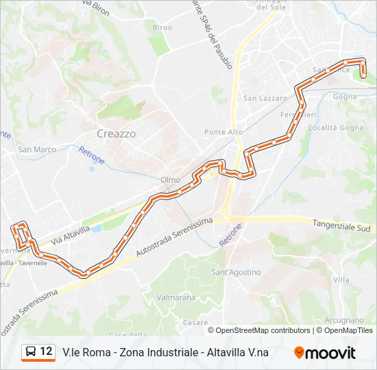 12 Bus Line Map