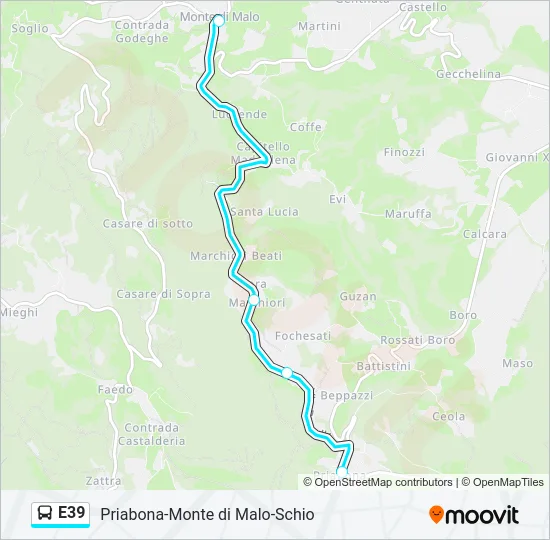 E39 Bus Line Map