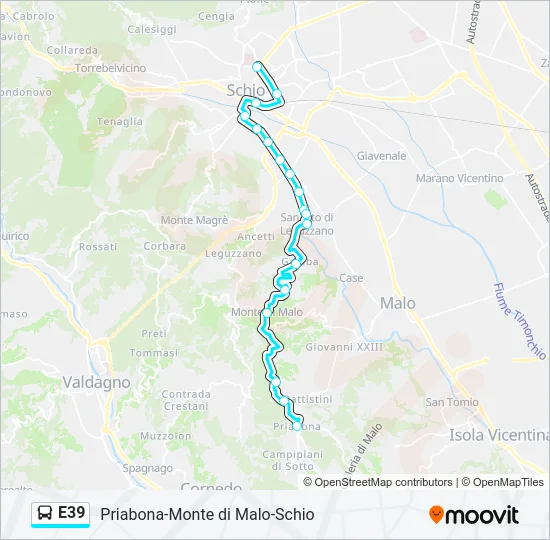E39 Bus Line Map