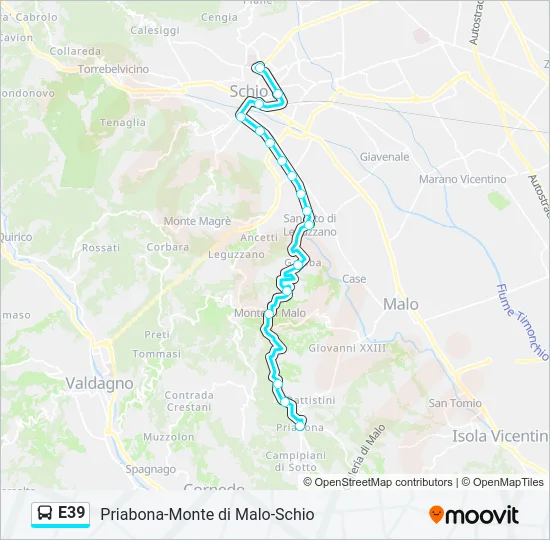 E39 Bus Line Map
