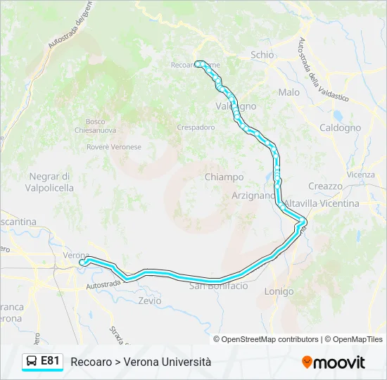 E81 Bus Line Map