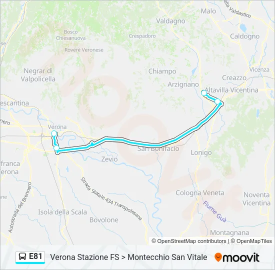 E81 Bus Line Map