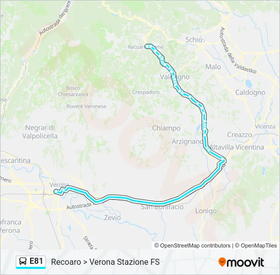 E81 Bus Line Map