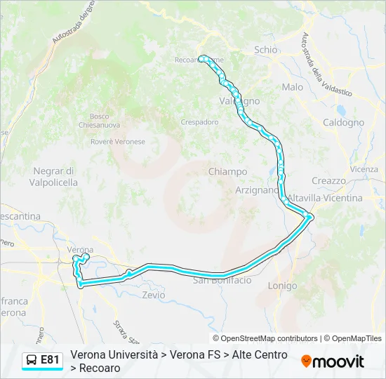 E81 Bus Line Map