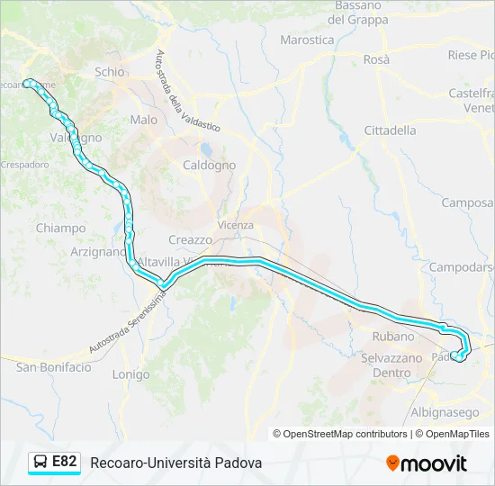 E82 Bus Line Map