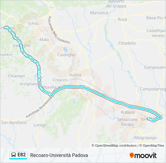 E82 Bus Line Map