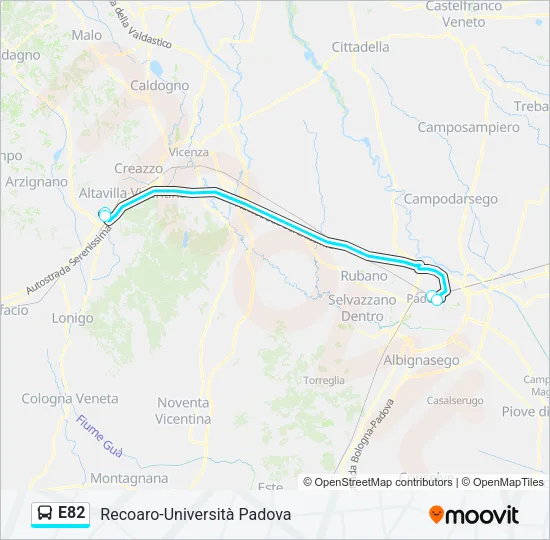 E82 Bus Line Map