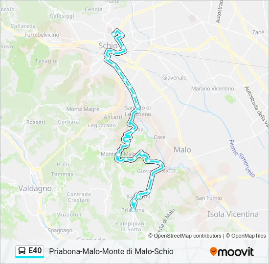 E40 Bus Line Map