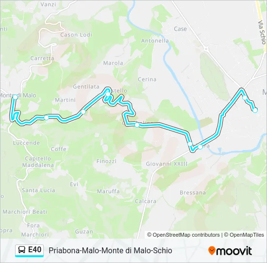 E40 Bus Line Map