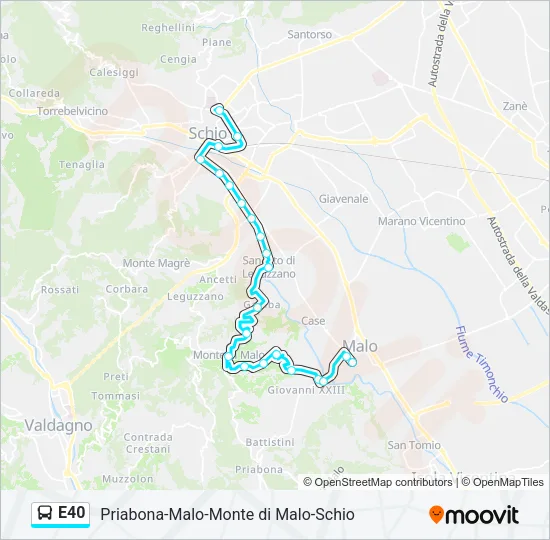 E40 Bus Line Map