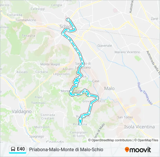 E40 Bus Line Map