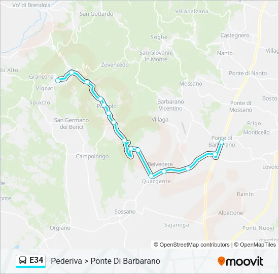 E34 Bus Line Map