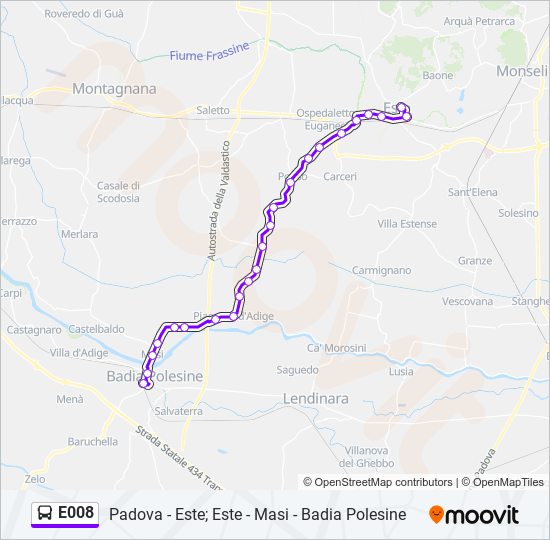 E008 bus Line Map