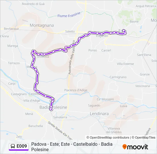 E009 Bus Line Map