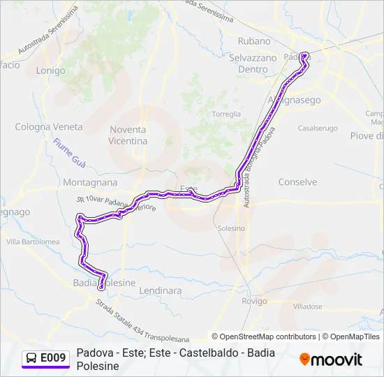 E009 Bus Line Map