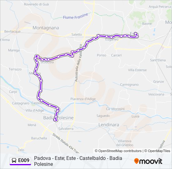 E009 bus Line Map