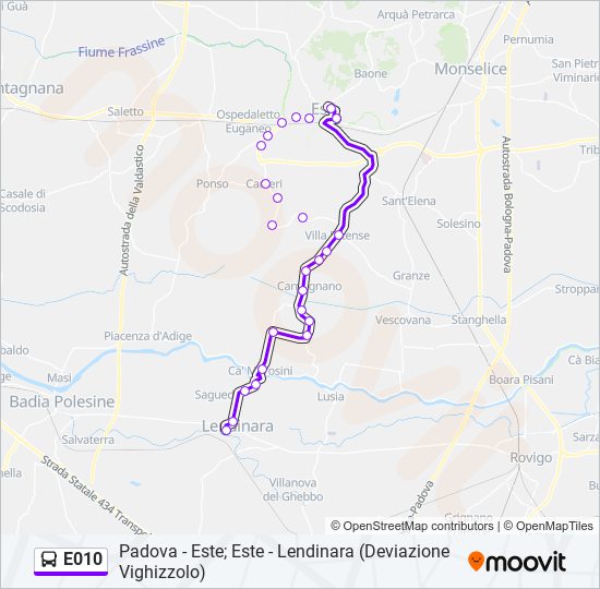 E010 bus Line Map