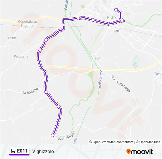 E011 Bus Line Map