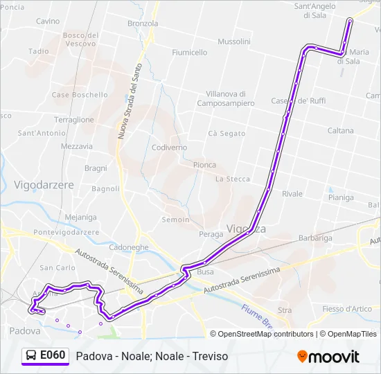 E060 Bus Line Map