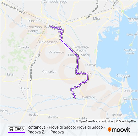 Percorso linea bus E066