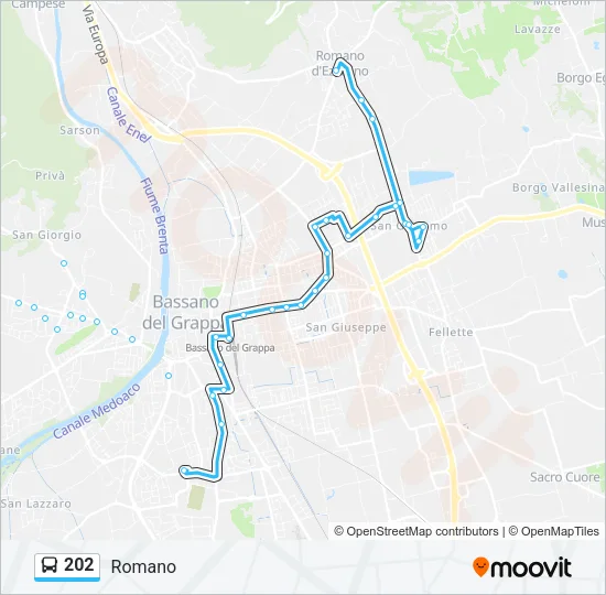 202 Bus Line Map