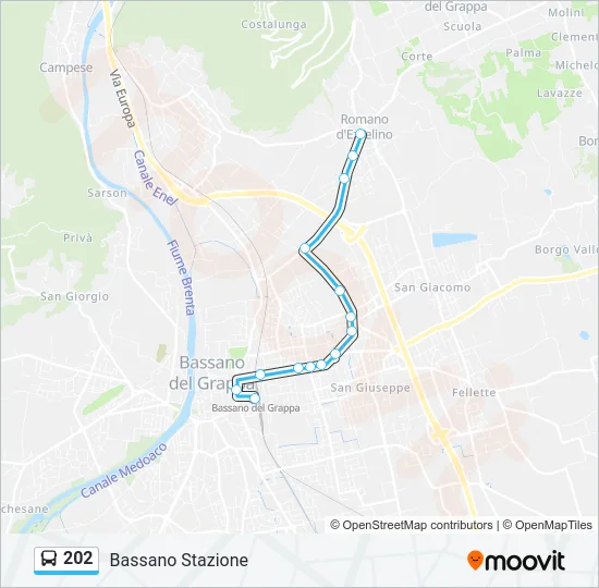 202 Bus Line Map