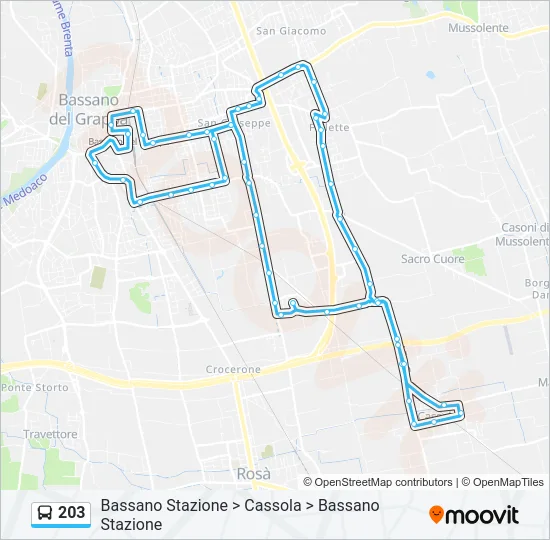 203 Bus Line Map