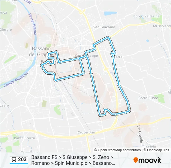 203 Bus Line Map