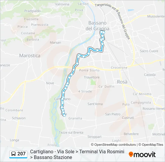 207 Bus Line Map