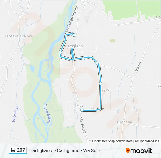 207 Bus Line Map