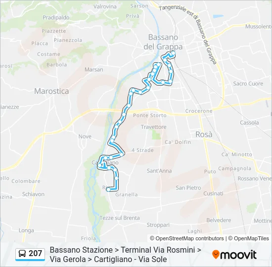 207 Bus Line Map