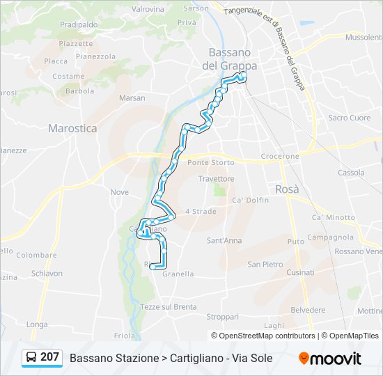 207 bus Line Map