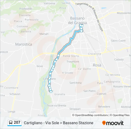 207 Bus Line Map