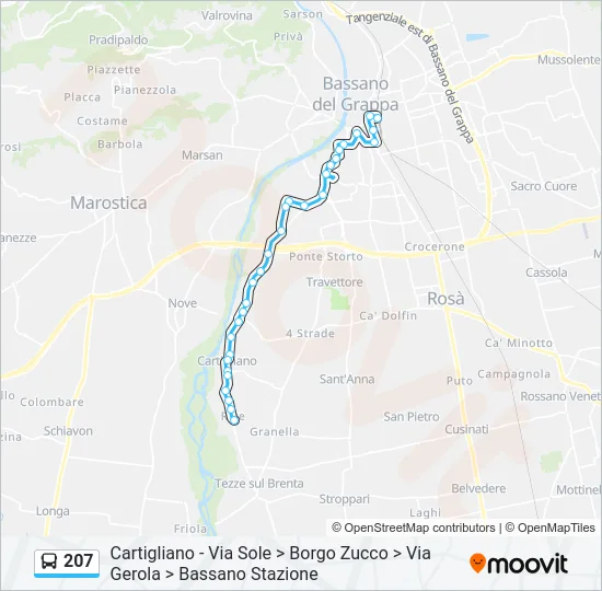207 Bus Line Map