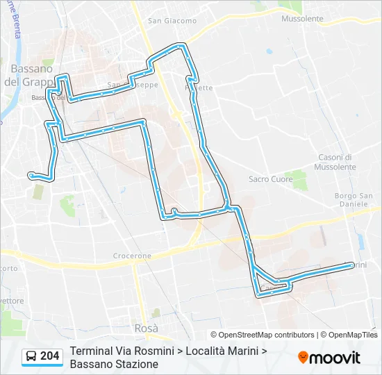 204 Bus Line Map