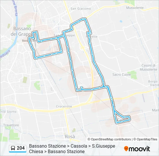 204 Bus Line Map