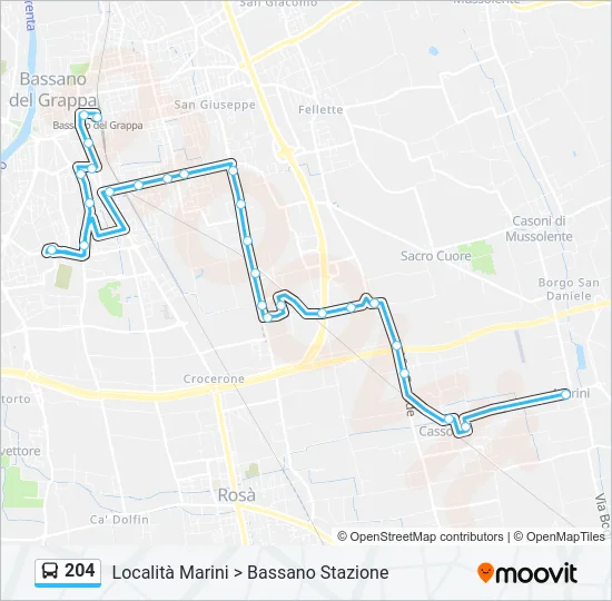 204 Bus Line Map