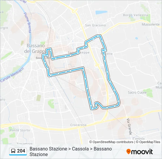 204 Bus Line Map