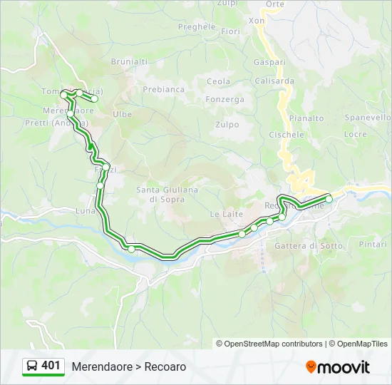 401 Bus Line Map